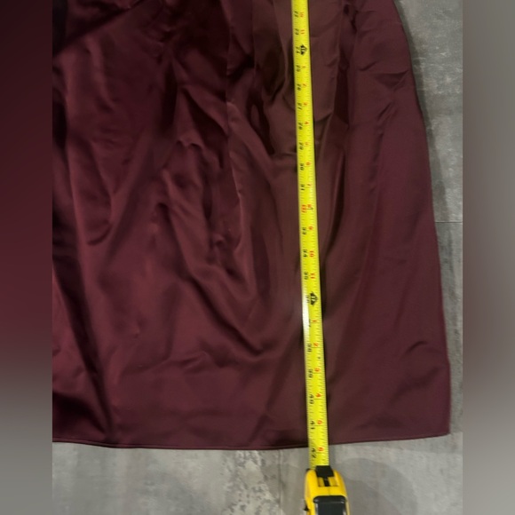 Lauren Ralph Lauren Satin Charmeuse Mock Neck Cocktail Dress (Vintage Burgundy) - Picture 11 of 12